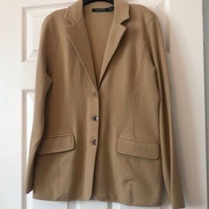 Lauren by Ralph Lauren tan knit blazer